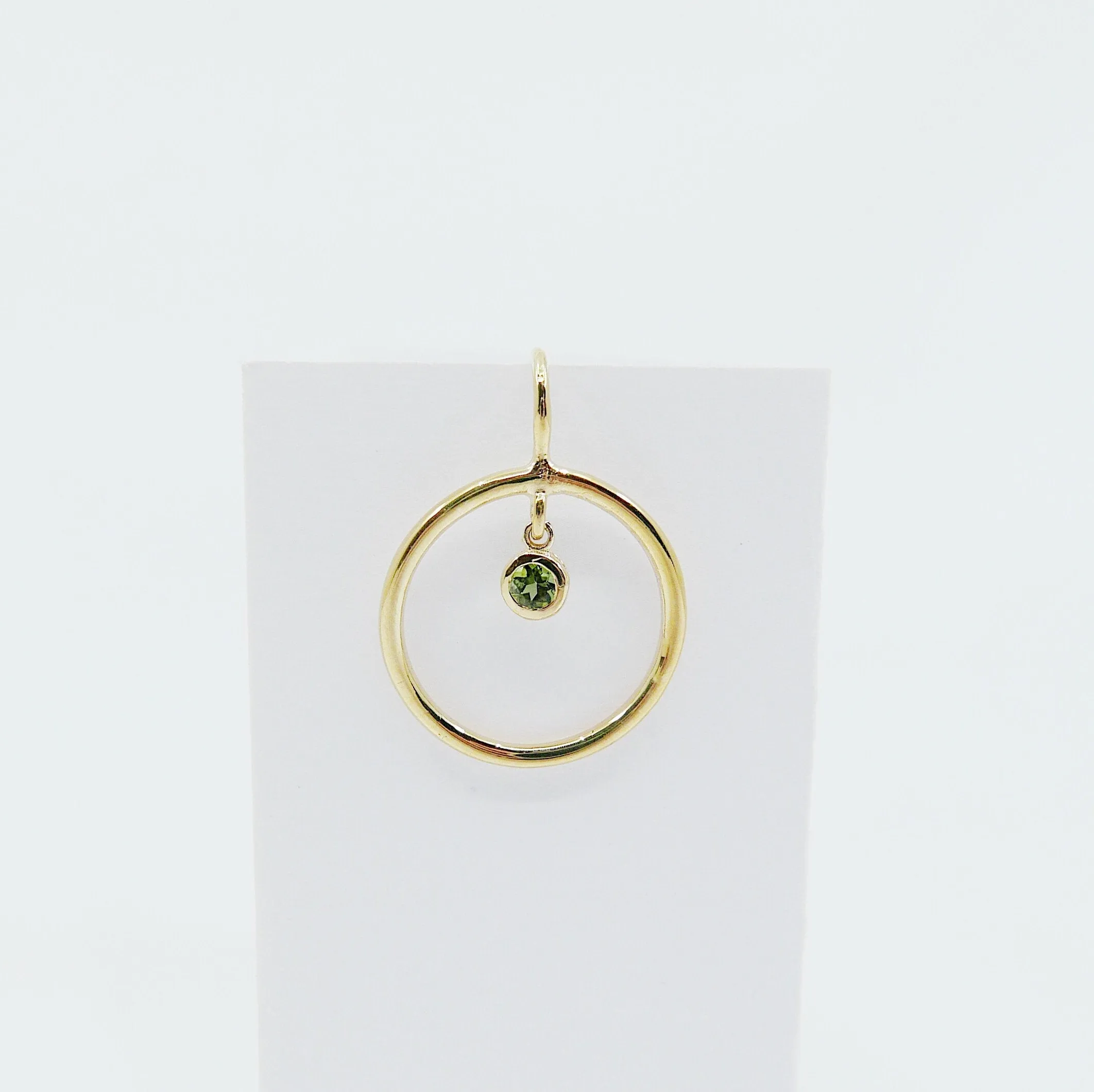 Open Hoop Green Tourmaline Earring
