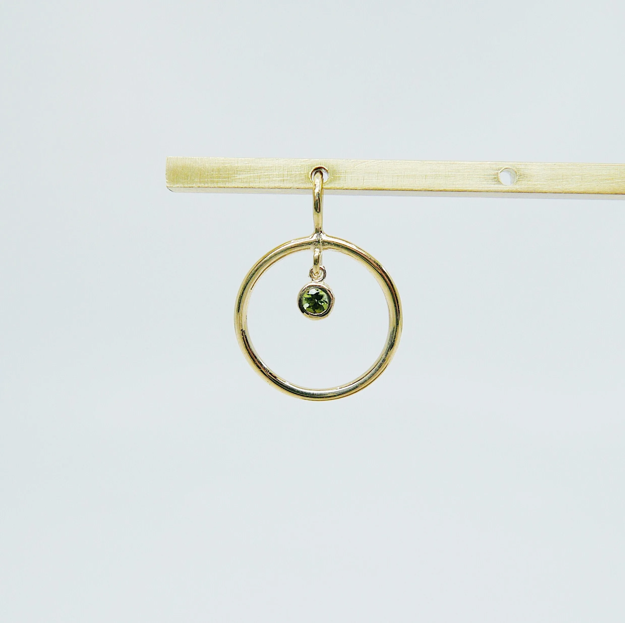 Open Hoop Green Tourmaline Earring