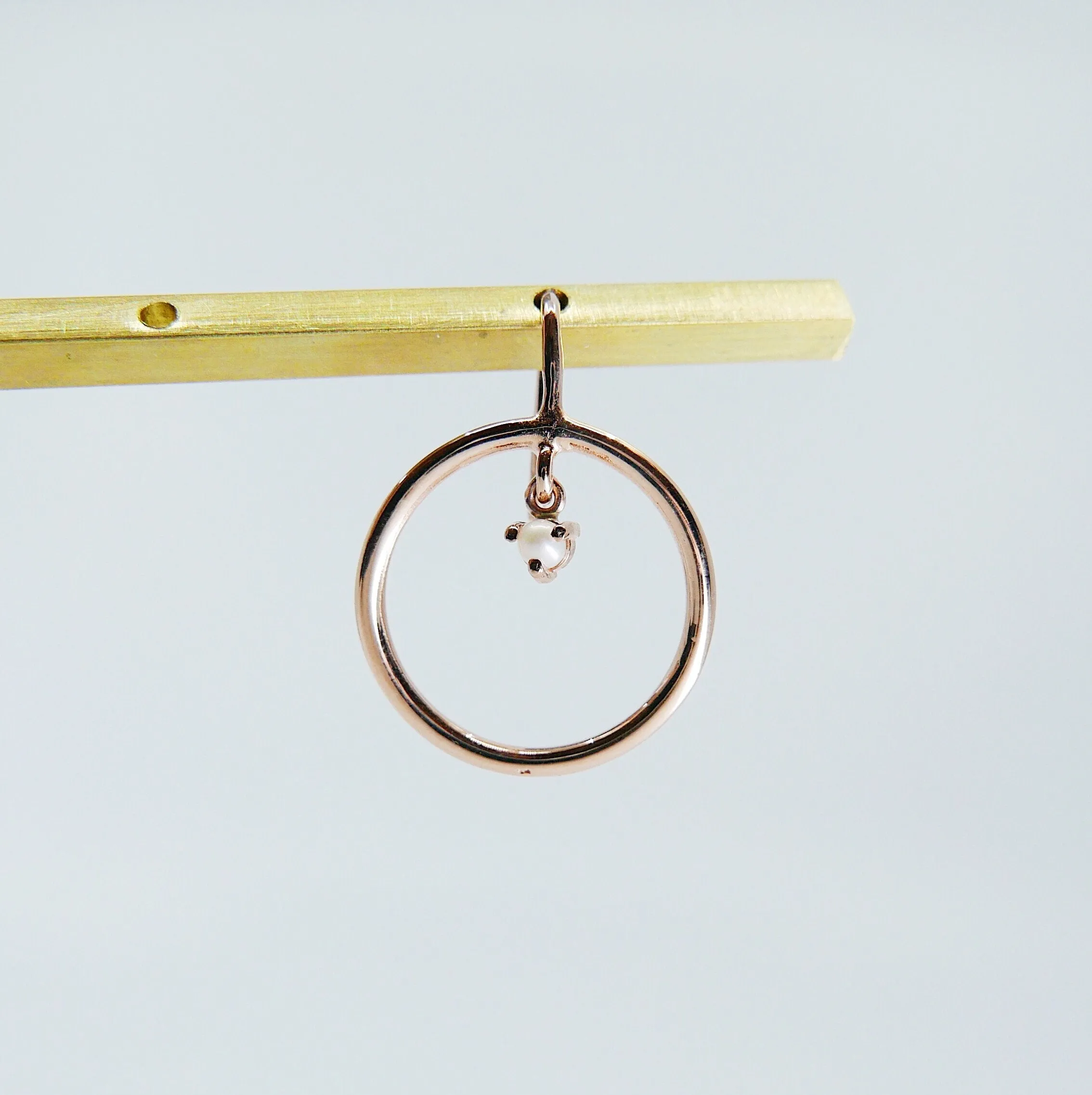 Open Hoop Pearl Earring