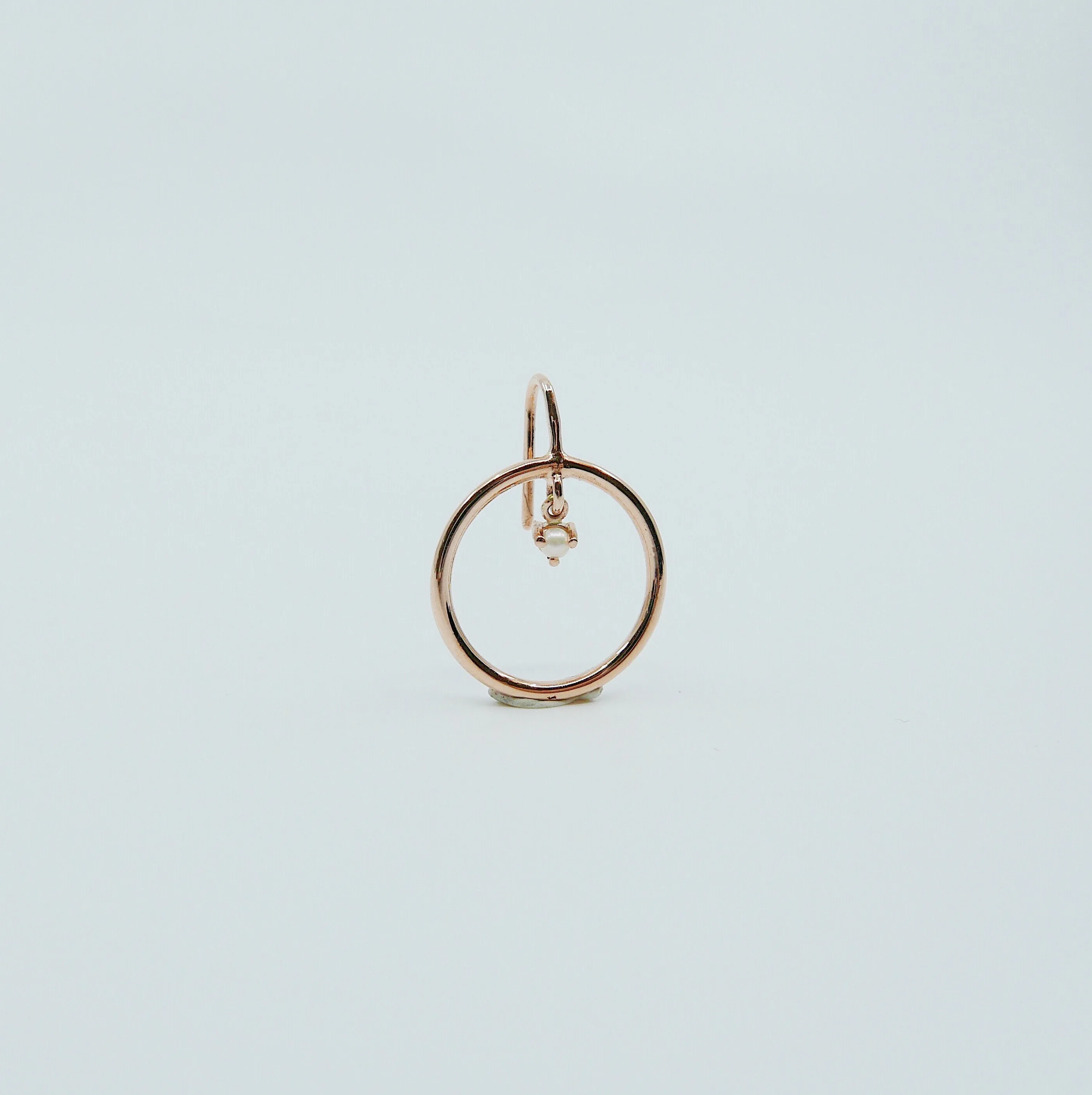 Open Hoop Pearl Earring