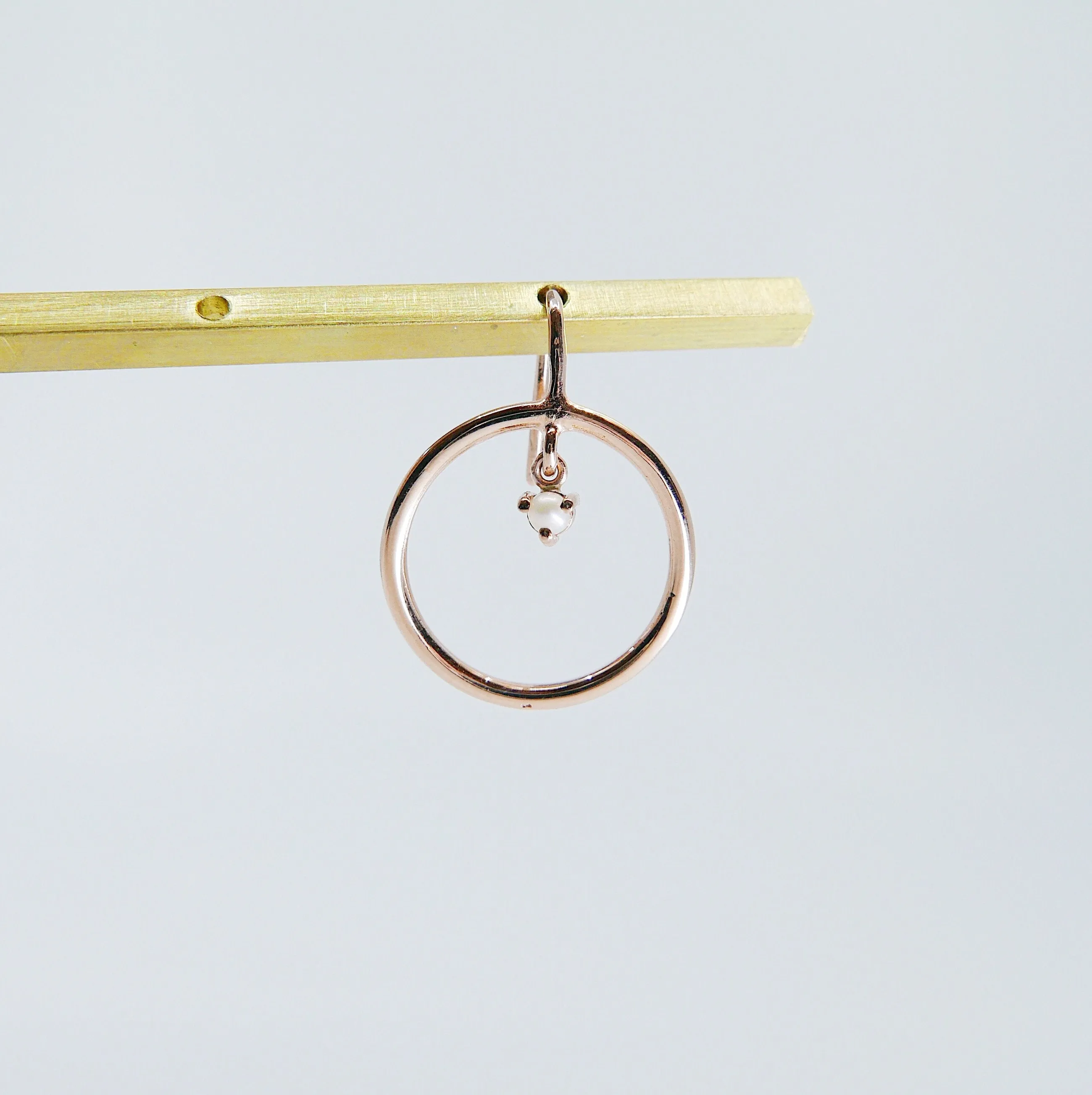 Open Hoop Pearl Earring