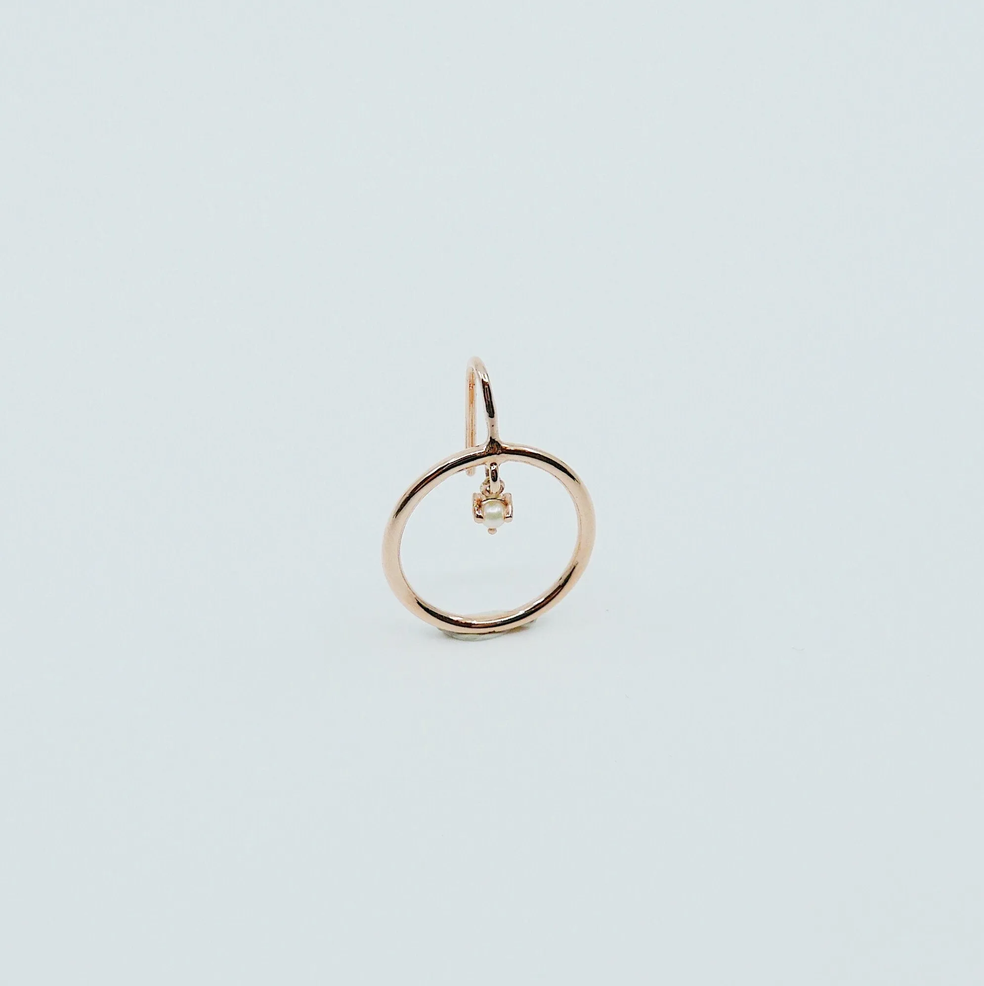 Open Hoop Pearl Earring