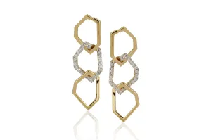 Origami Skinny Link no.5  Diamond Earrings