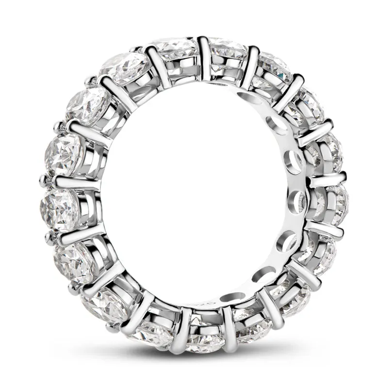 Oval Cut Created White Diamond Full Eternity Ring