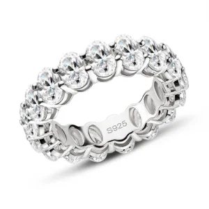 Oval Cut Created White Diamond Full Eternity Ring