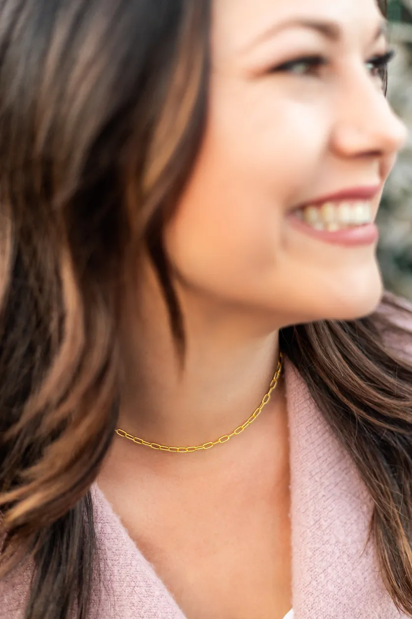 Paperclip Chain Link Necklace