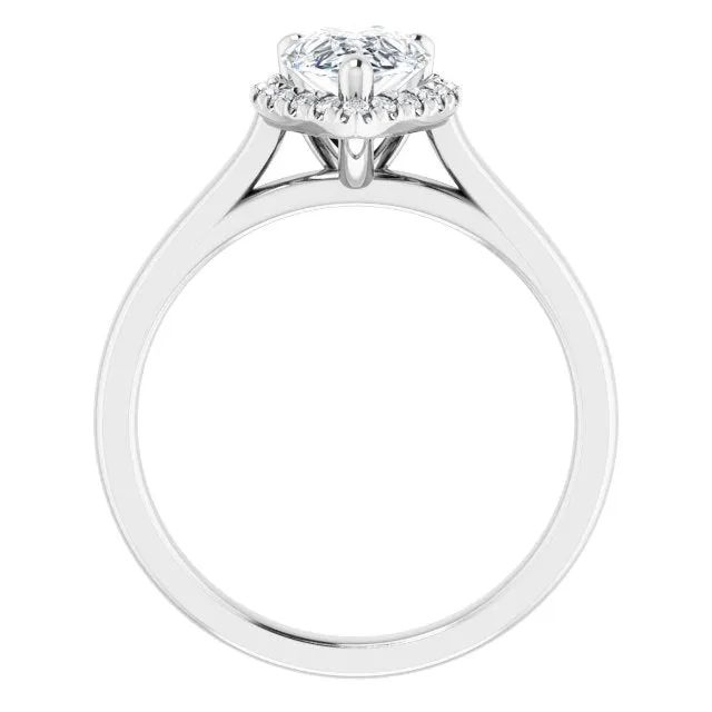 Pear Cut Diamond Halo Engagement Ring