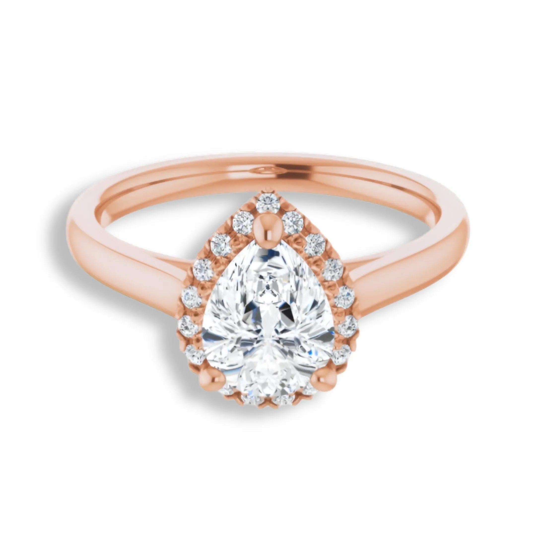 Pear Cut Diamond Halo Engagement Ring