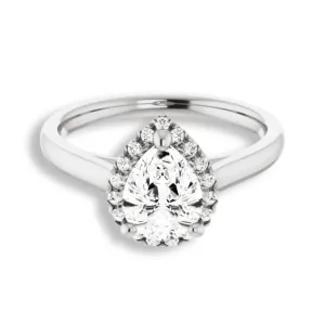 Pear Cut Diamond Halo Engagement Ring