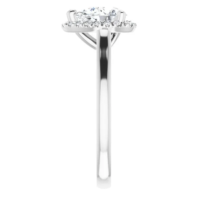 Pear Cut Diamond Halo Engagement Ring