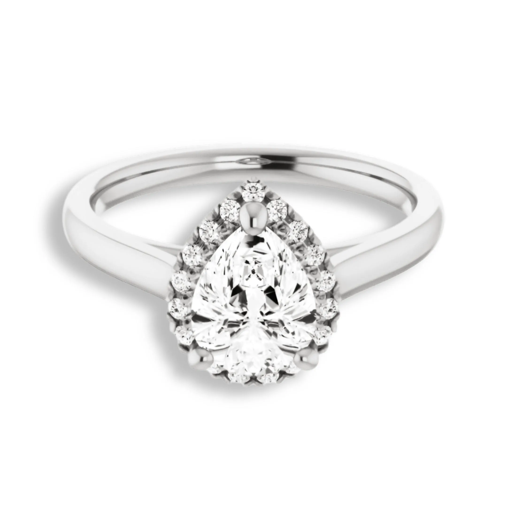 Pear Cut Diamond Halo Engagement Ring