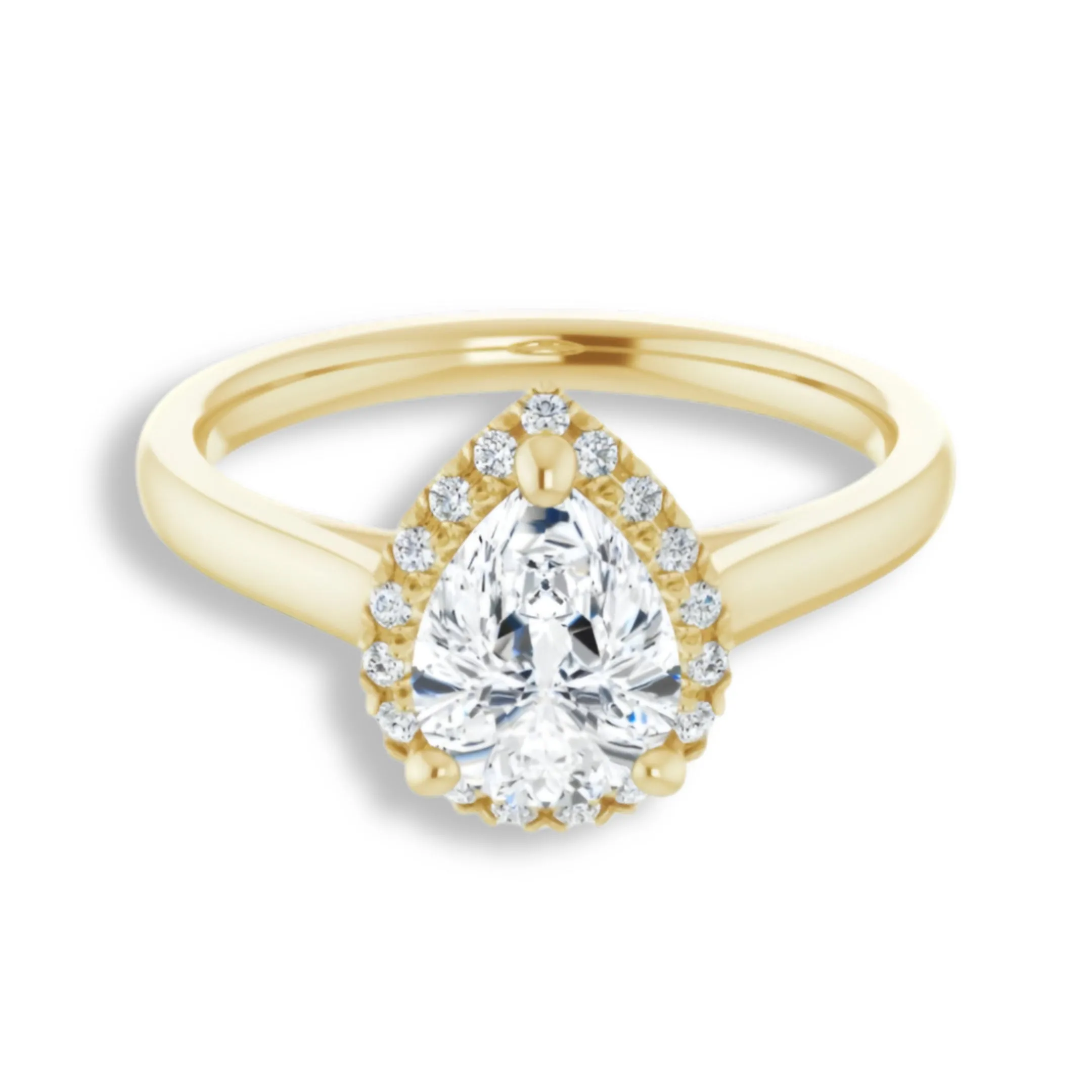 Pear Cut Diamond Halo Engagement Ring