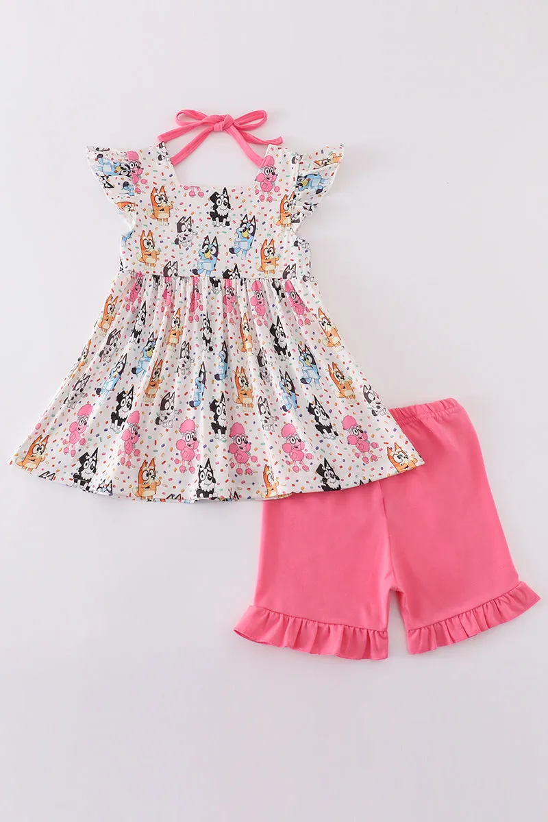 Pink Character Birthday Print Girl Set