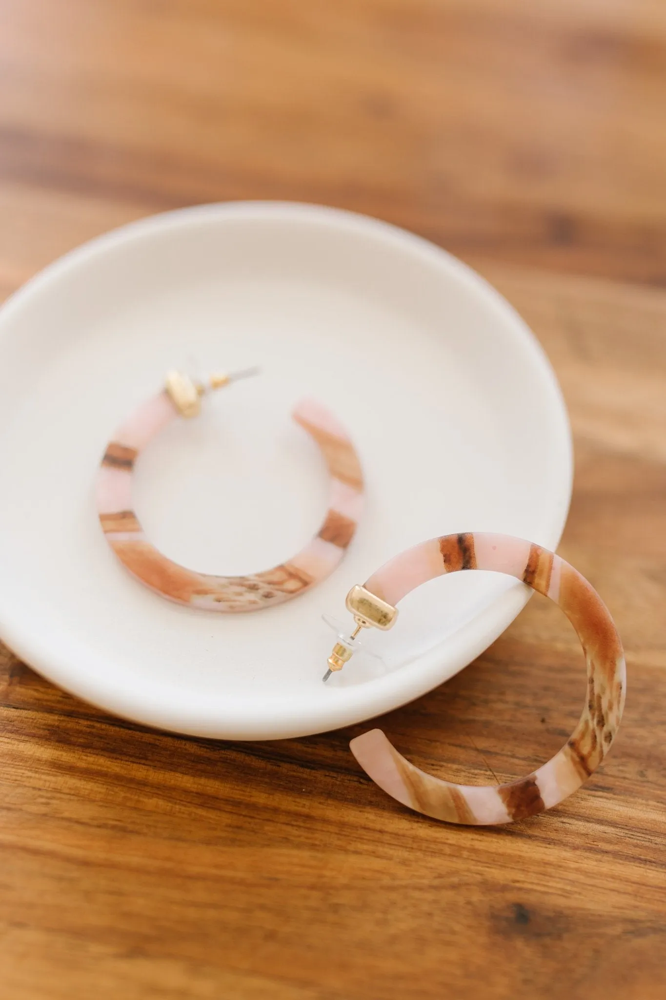 Pink Hoop Earrings