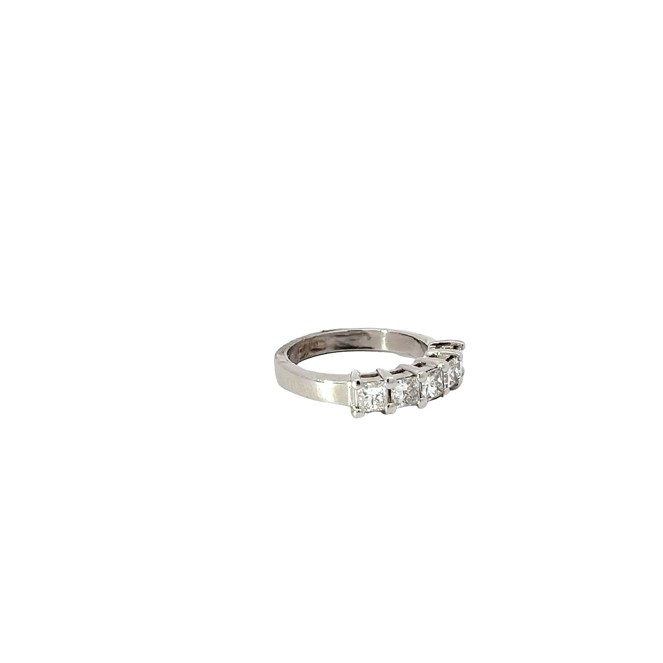 PLATINUM 1 CT F VS2 (5) PRINCESS CUT DIAMOND  ANNIVERSARY RING SIZE 6