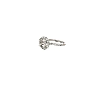 PLATINUM .40CT G VS2 ROUND ENGAGEMENT WITH HALO SEMI-MOUNTING