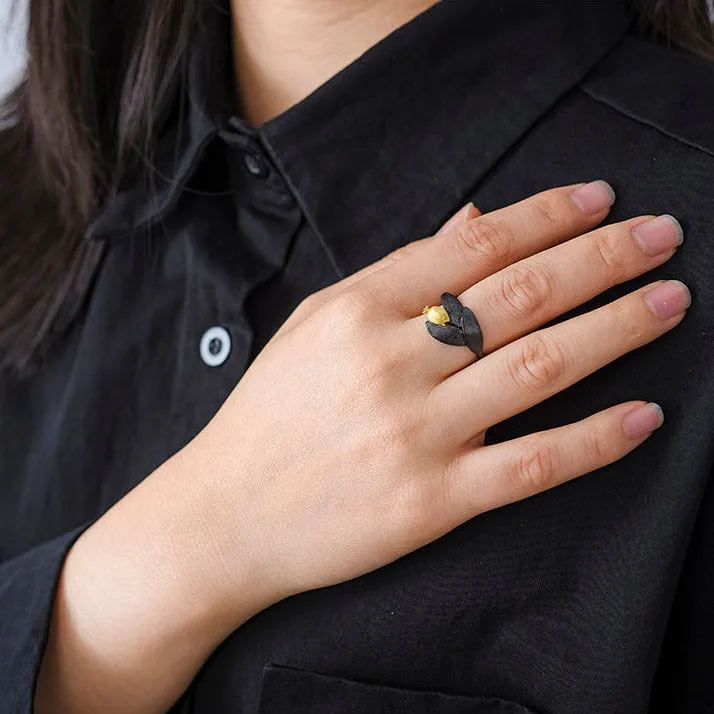 Pomegranate Fruit Leaves & Branch Adjustable Rings