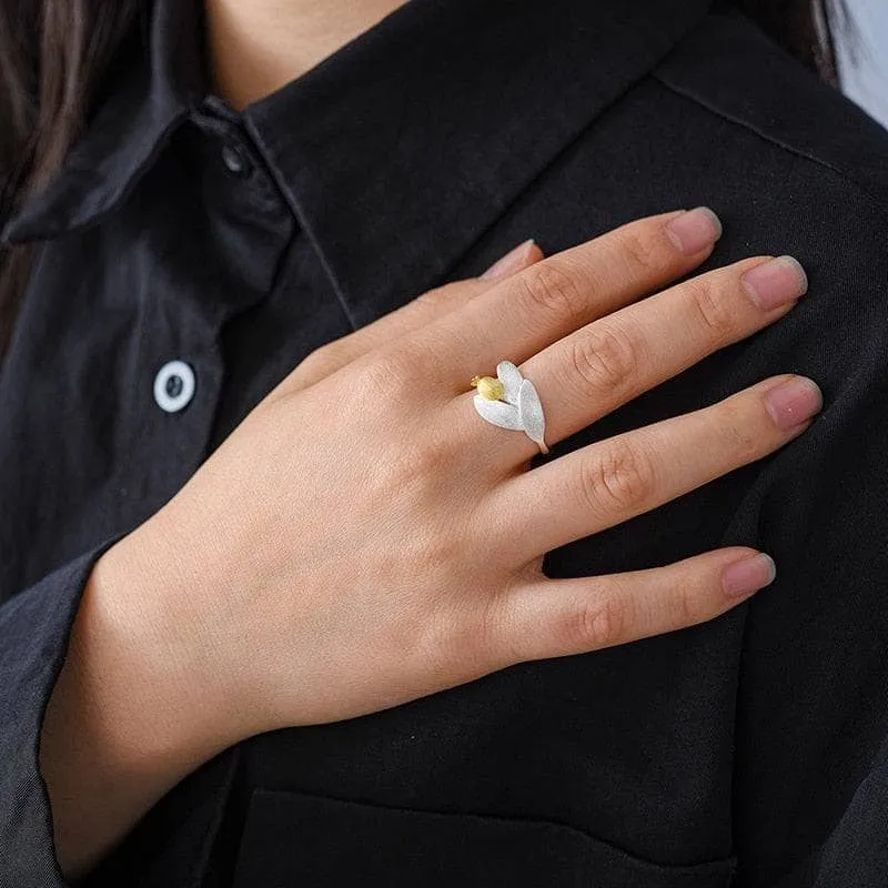 Pomegranate Fruit Leaves & Branch Adjustable Rings
