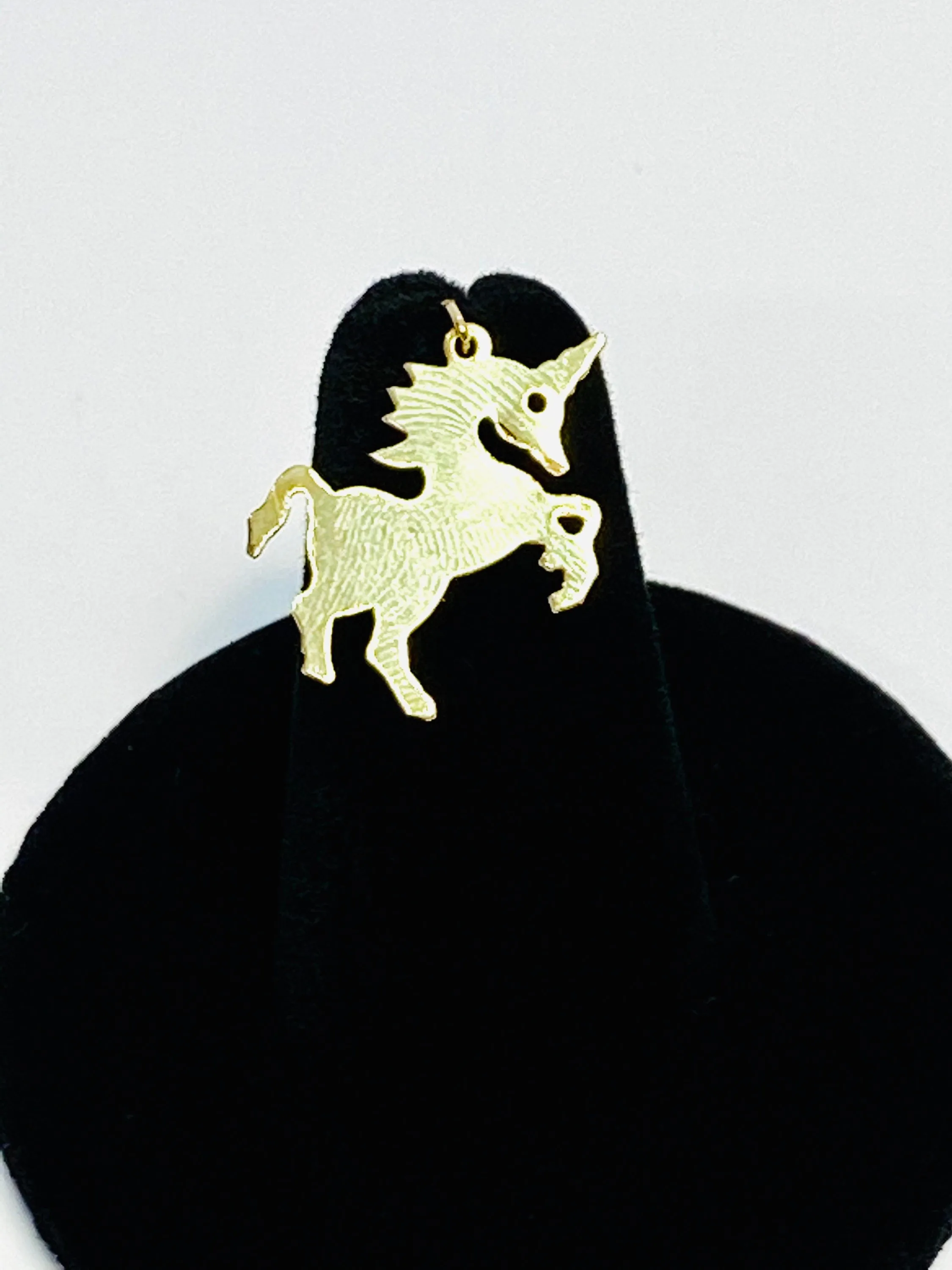 Pretty 14K Gold Fill Unicorn Findings/Charm w/Ring, 16.4mm X 19.9mm, Sku #528-C