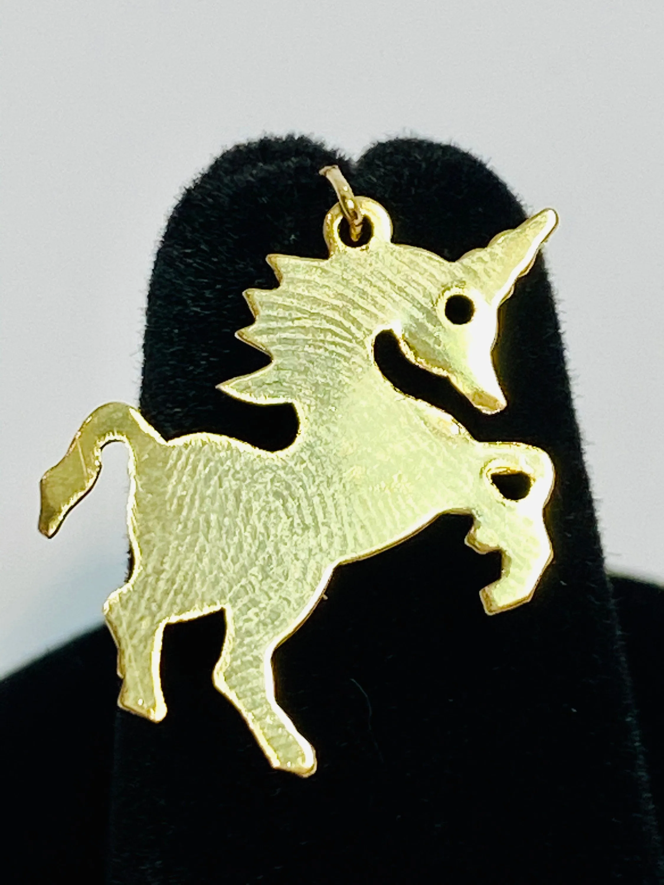Pretty 14K Gold Fill Unicorn Findings/Charm w/Ring, 16.4mm X 19.9mm, Sku #528-C