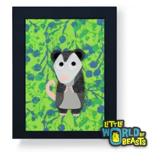 Quigley the Opossum Framed