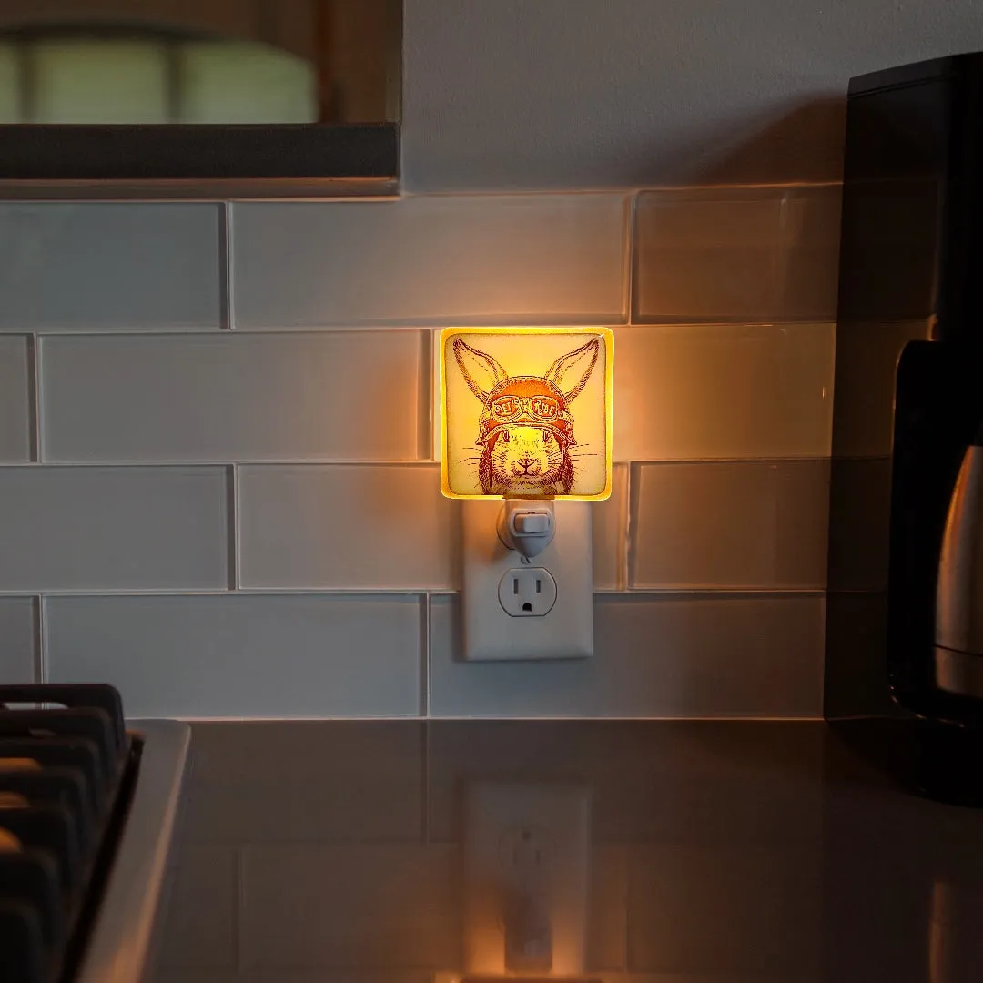 Rabbit with Motorcycle Helmet “Let’s Ride” Night Light