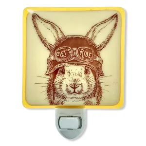 Rabbit with Motorcycle Helmet “Let’s Ride” Night Light