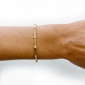 Rectangle Diamond Link Bracelet
