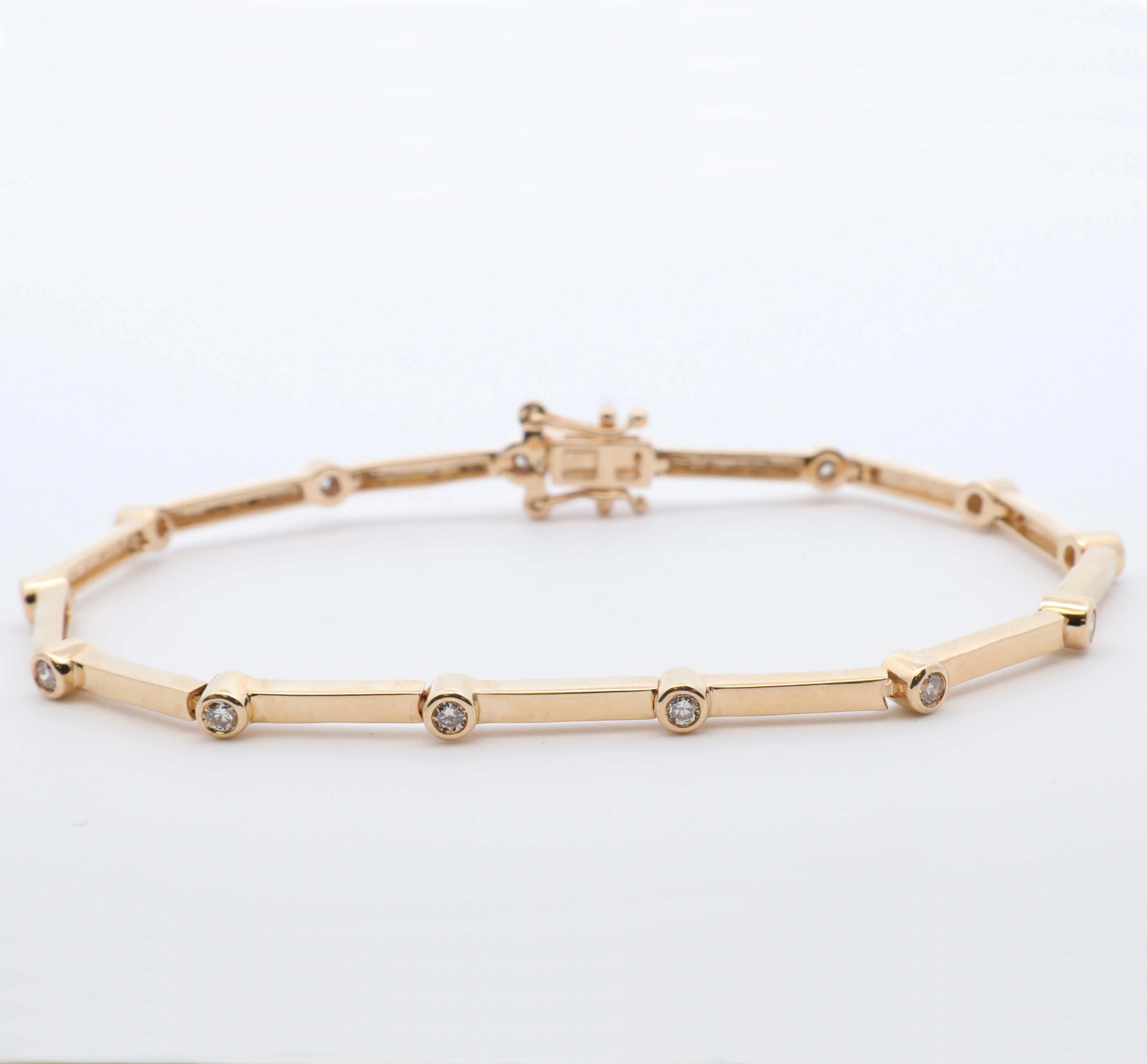 Rectangle Diamond Link Bracelet