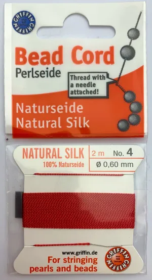 Red Bead Cord - Perlseide