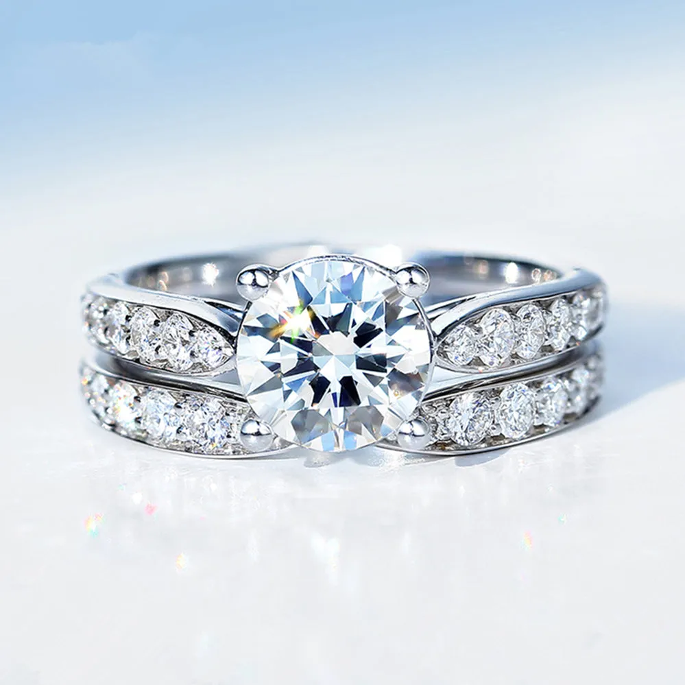 Round Cut GIA Diamond Bridal Set