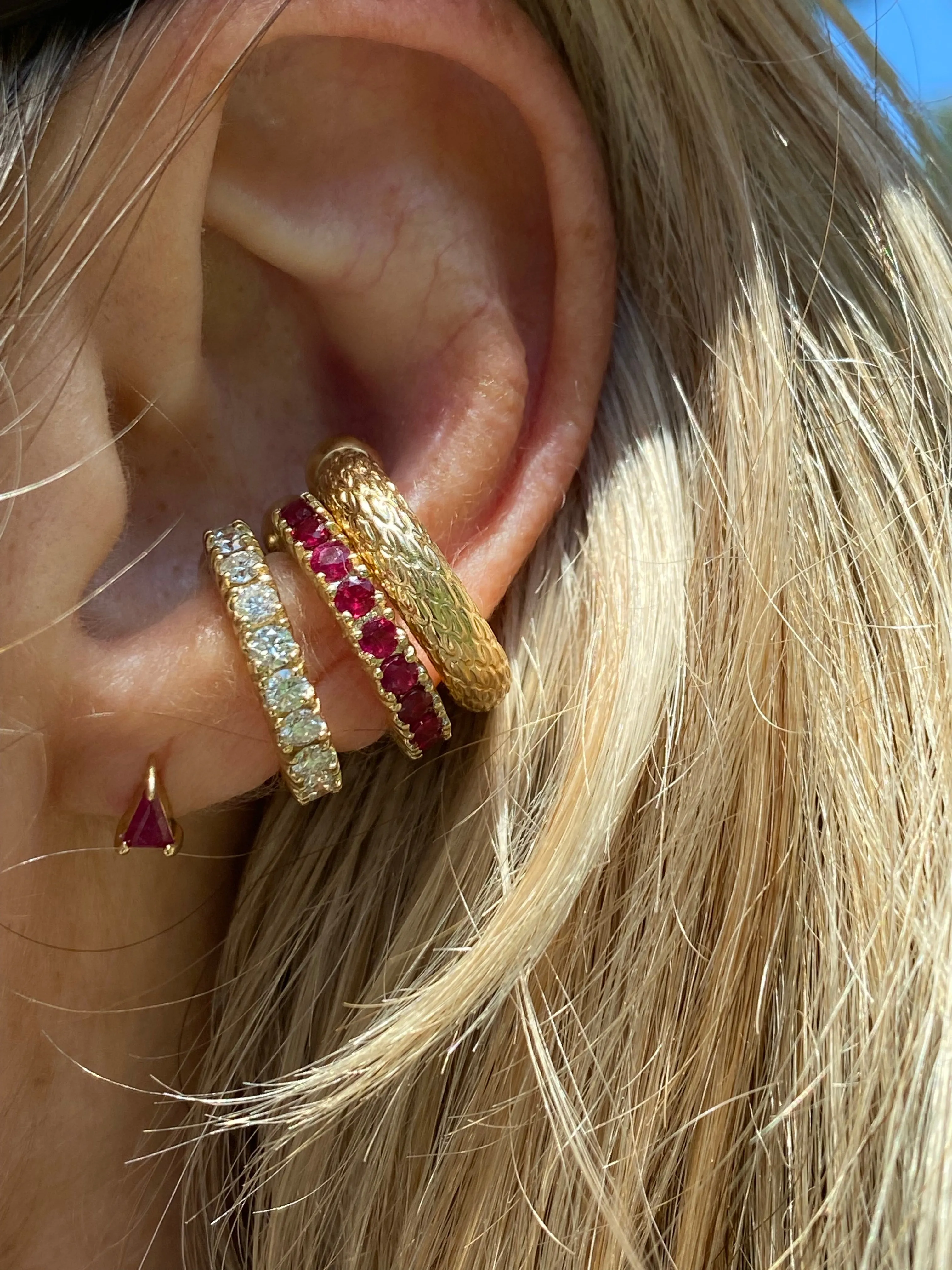 Ruby Gemstone Ear Cuff (17mm)