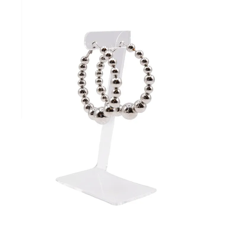 Say So Silver Ball Hoop Earrings