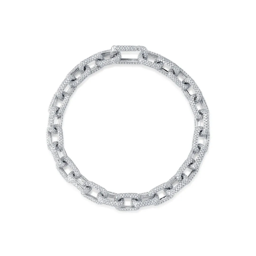 Shy Creation Pave Diamond Links Bracelet