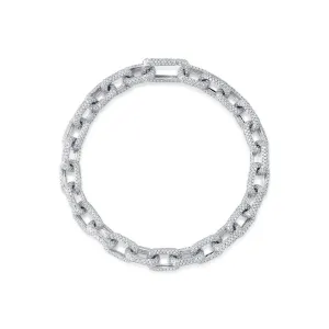 Shy Creation Pave Diamond Links Bracelet