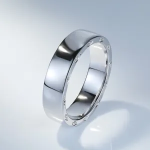 Side Pave Diamond Wedding Couple Wide Rings