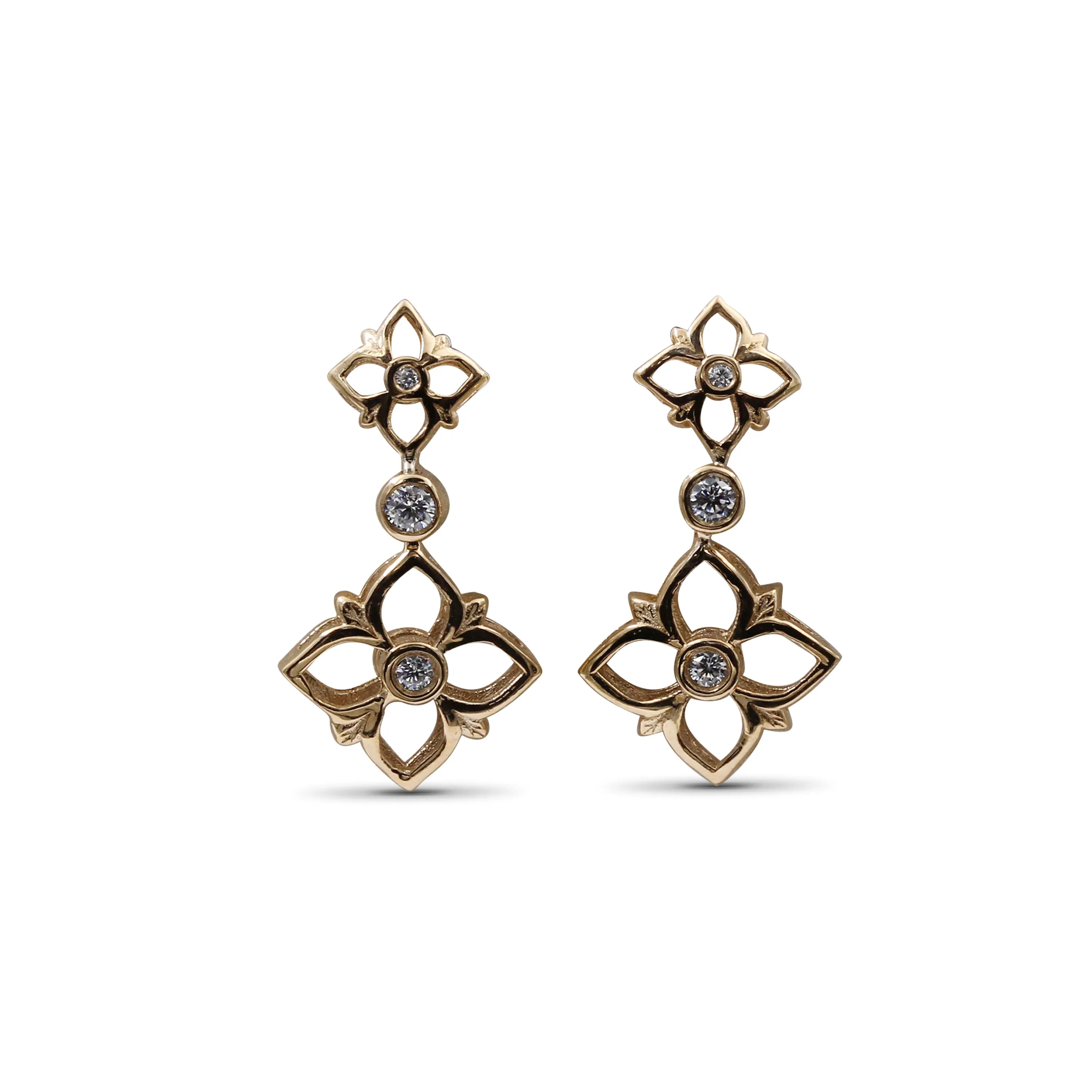 Signature White Diamond 0.10ct 7mm, 11mm Earring in 18K Gold