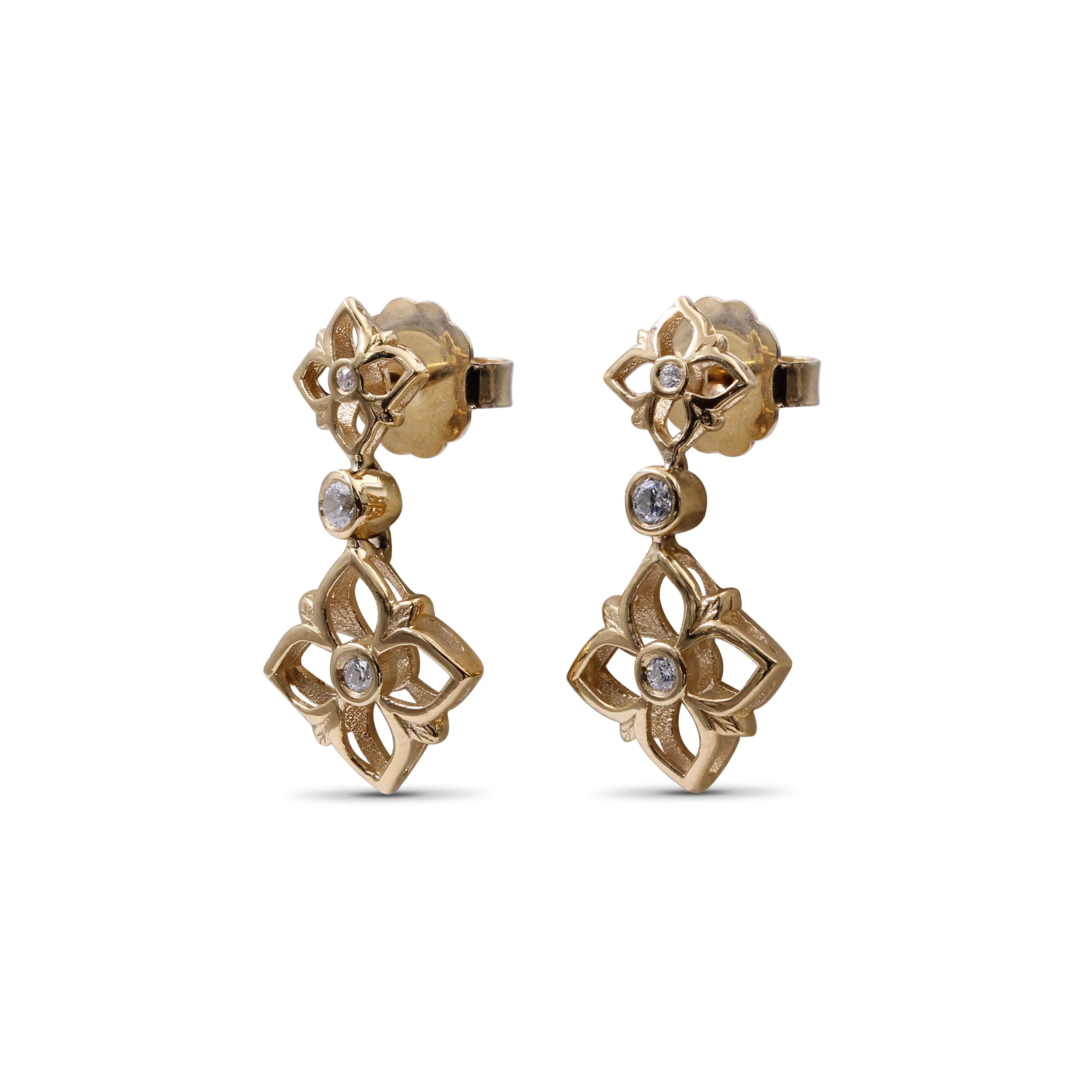 Signature White Diamond 0.10ct 7mm, 11mm Earring in 18K Gold