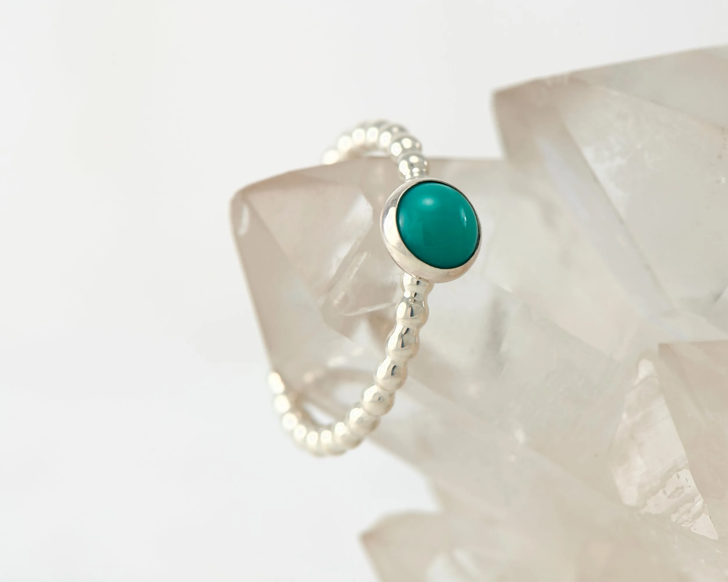 Silver Beaded Circles Hoop Earrings