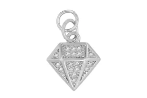 Silver Pave Diamond Charm