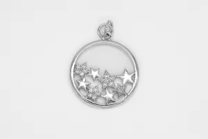 Silver Pave Multiple Star Charm