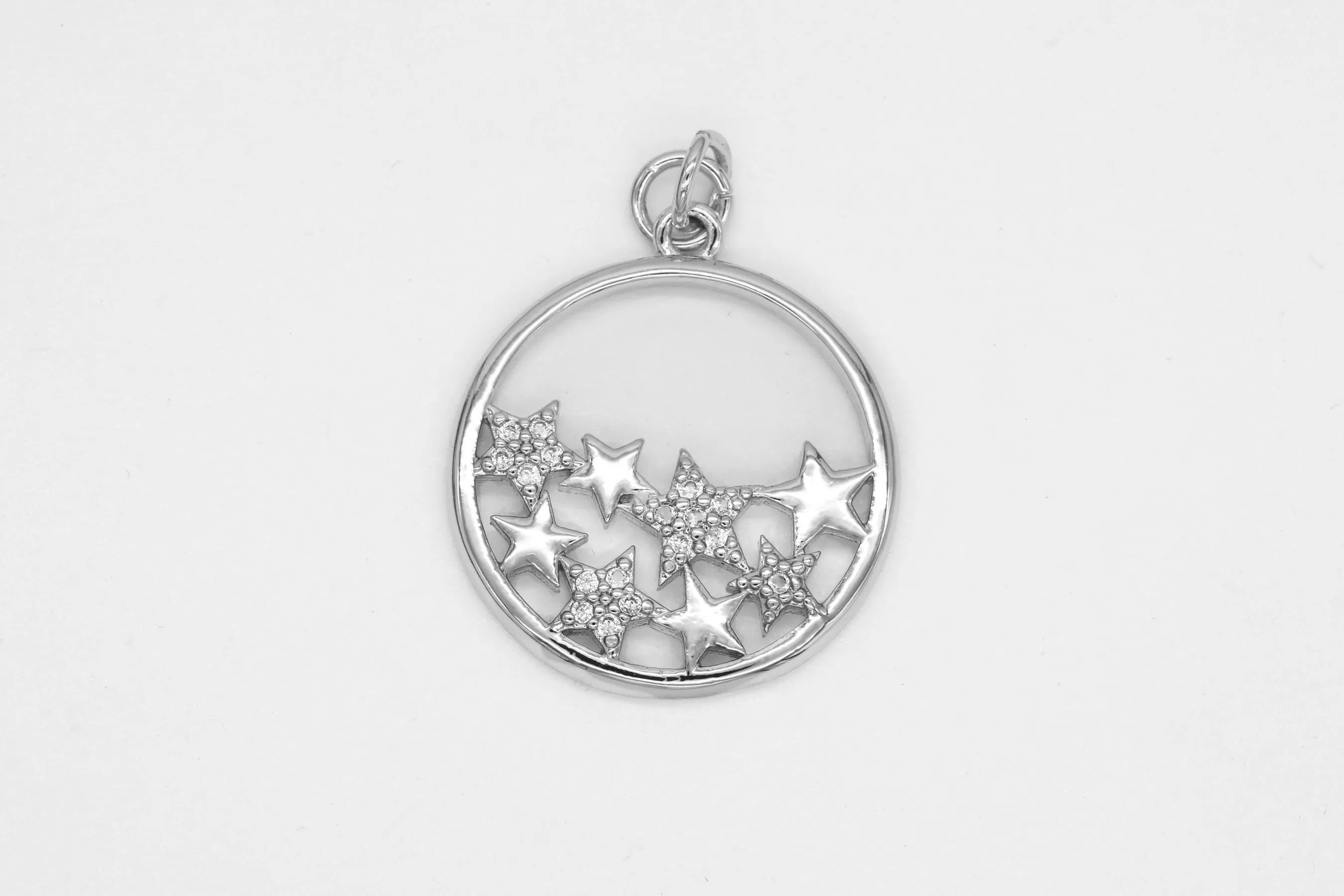 Silver Pave Multiple Star Charm