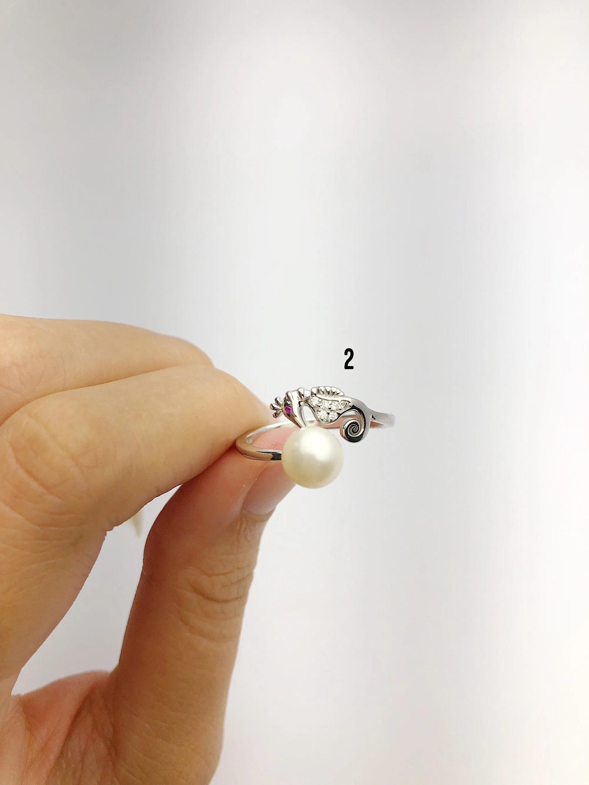 Silver Pearl Freshwater Rings (866)