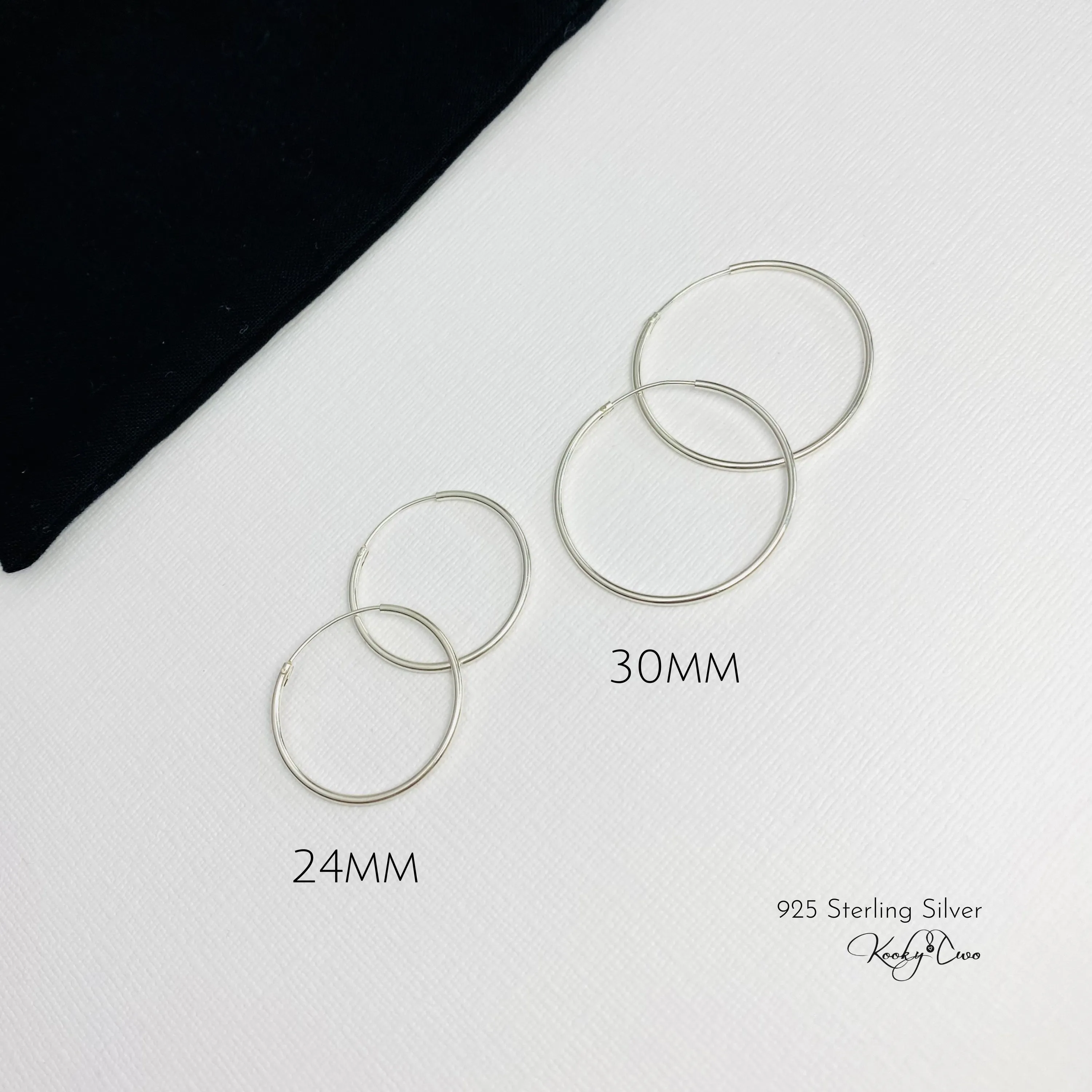 Silver Shiny Bead Hoop Earrings