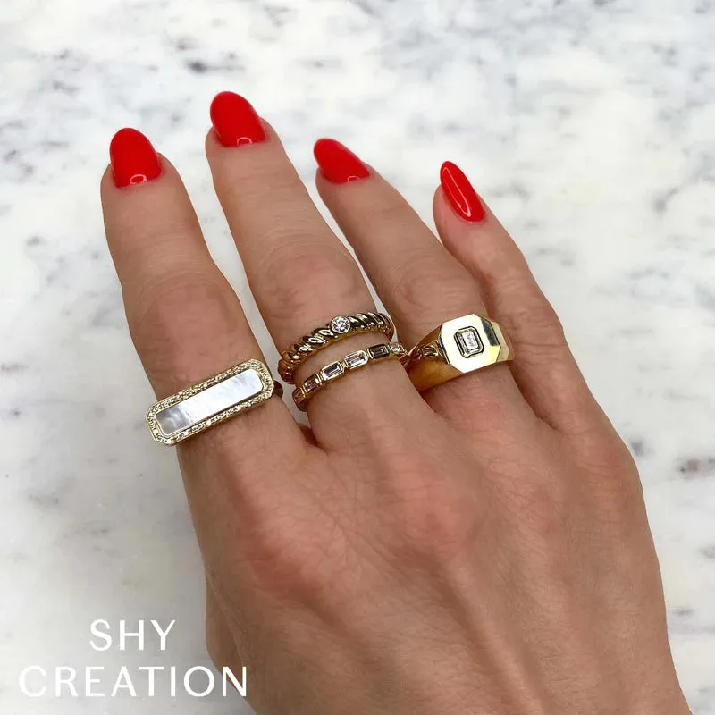 Simple Baguette Diamond Stackable Ring