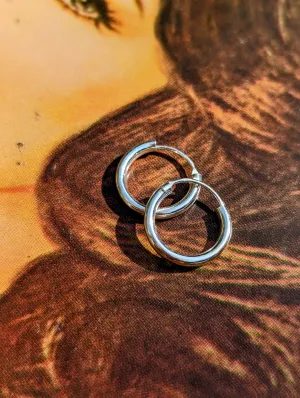 Simple silver hoops