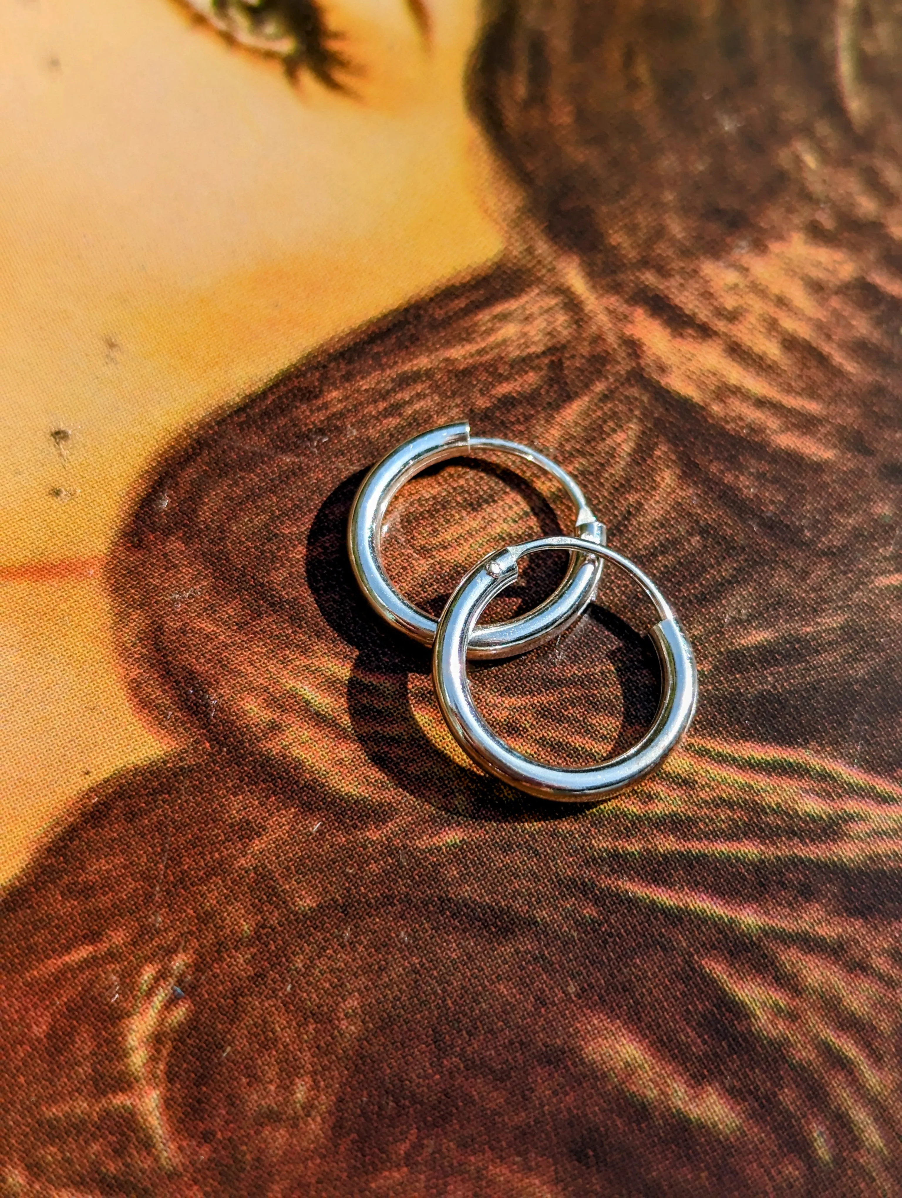 Simple silver hoops