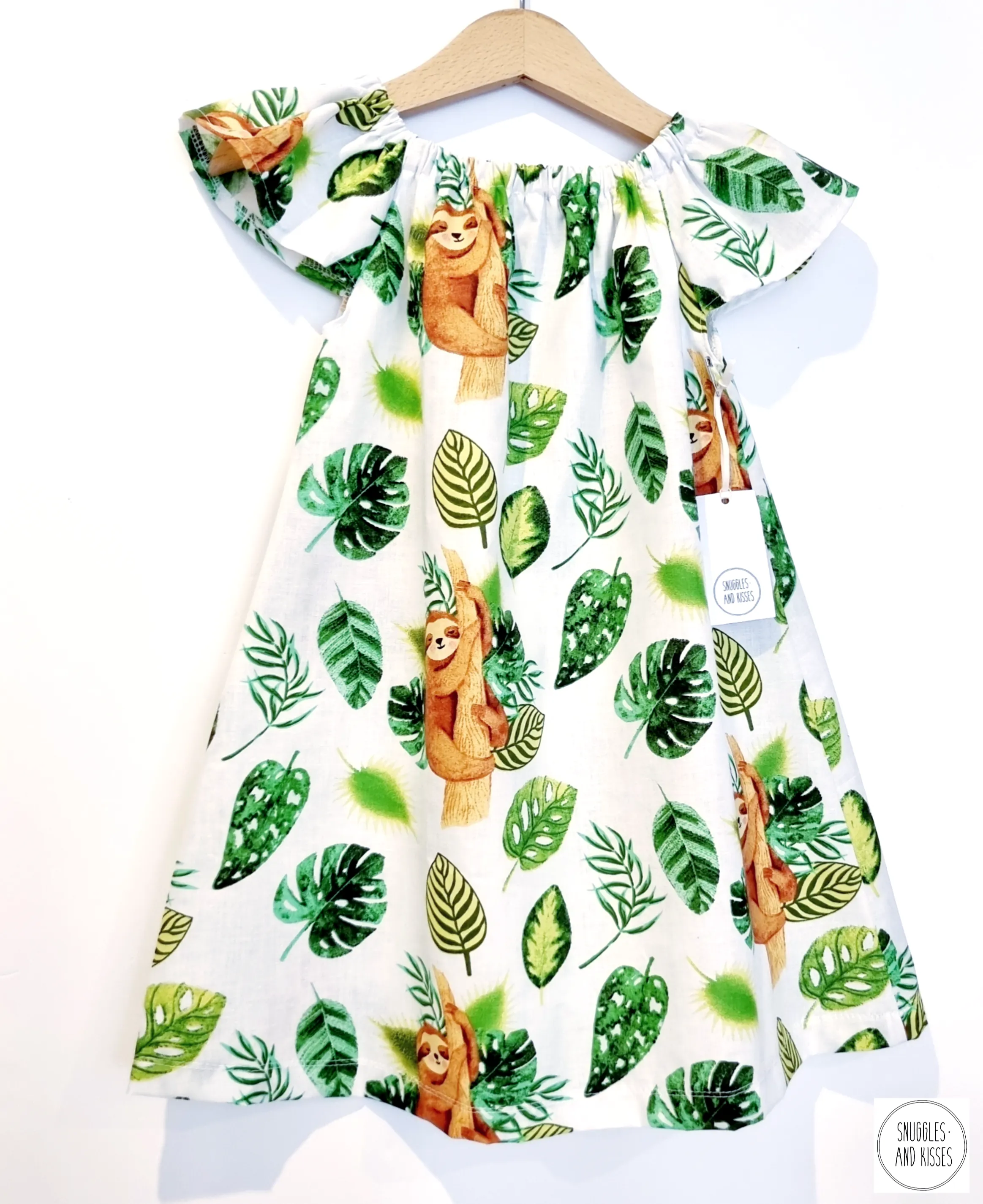 Sloth Print Cotton Dress