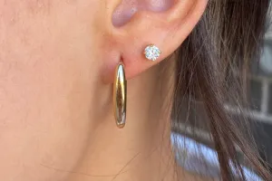 Small Classic Oval Yellow Gold Hoop Earrings
