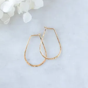 Small Horseshoe Hoop Earrings | 14K Yellow Gold